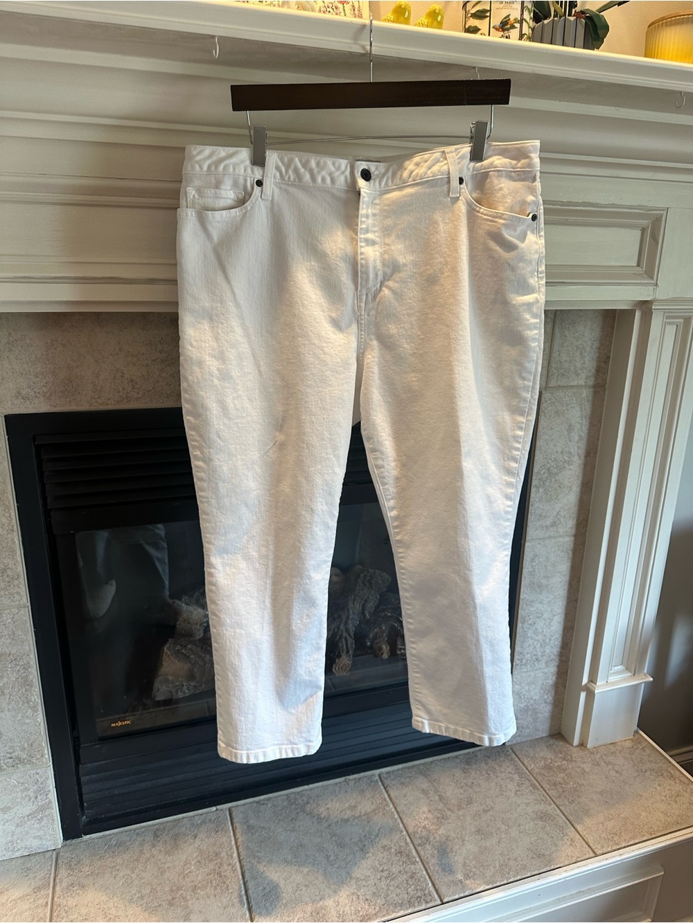 L.L. Bean Women's Straight-Leg White Jeans
